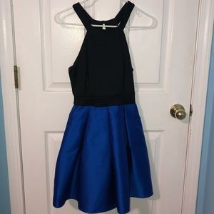 Blue and black dress
